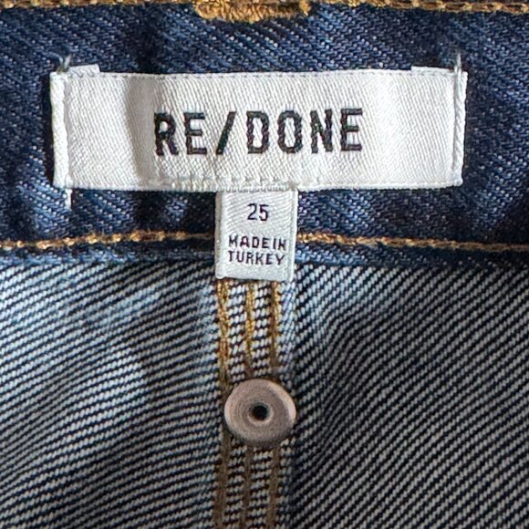 NEW RE/DONE SUPER HIGH WORKWEAR JEANS WIDE LEG HERITAGE RINSE 25 RIGID COTTON - Picture 9 of 11